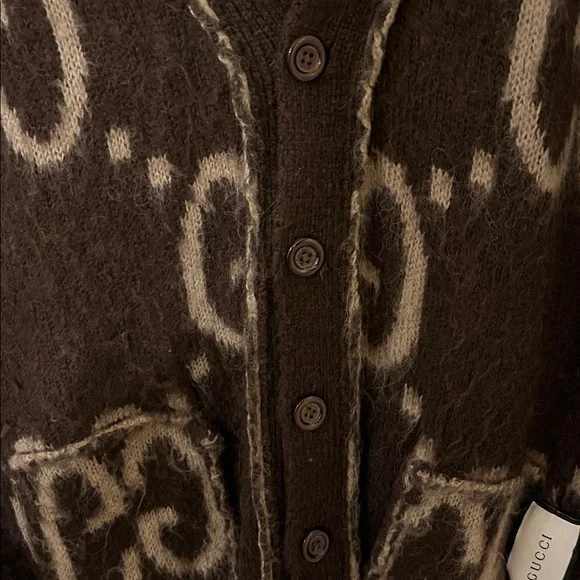 GUCCI Luxury REVERSIBLE GG MOHAIR WOOL CARDIGAN Made in Italy - Picture 6 of 7